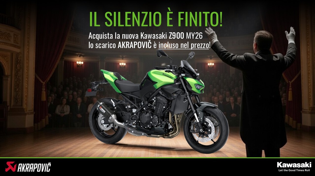 Nuova Kawasaki Z900 2026: lo scarico Akrapovic è incluso nel prezzo!